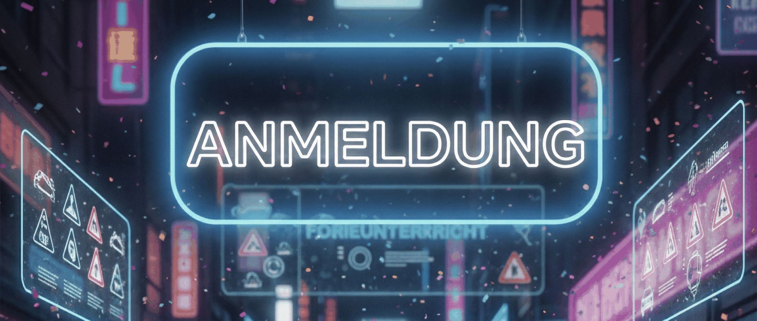 Anmeldung - Fahrschule Jendritzki Braunschweig, Neon-Leuchtschrift