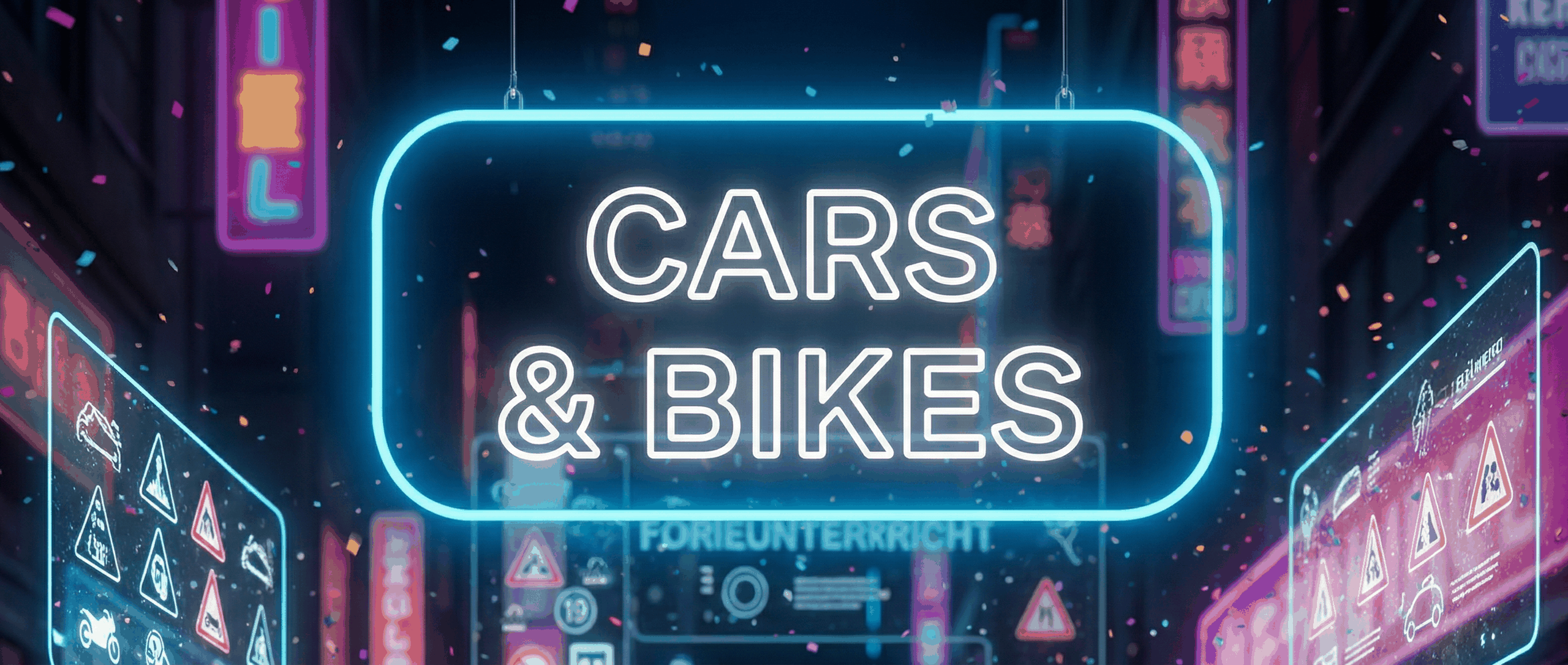 Cars & Bikes - Fahrschule Jendritzki Braunschweig, Neon-Leuchtschrift