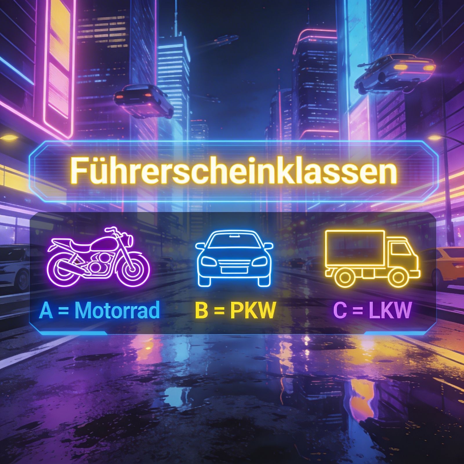 Führerscheinklassen von A| über B | bis C
